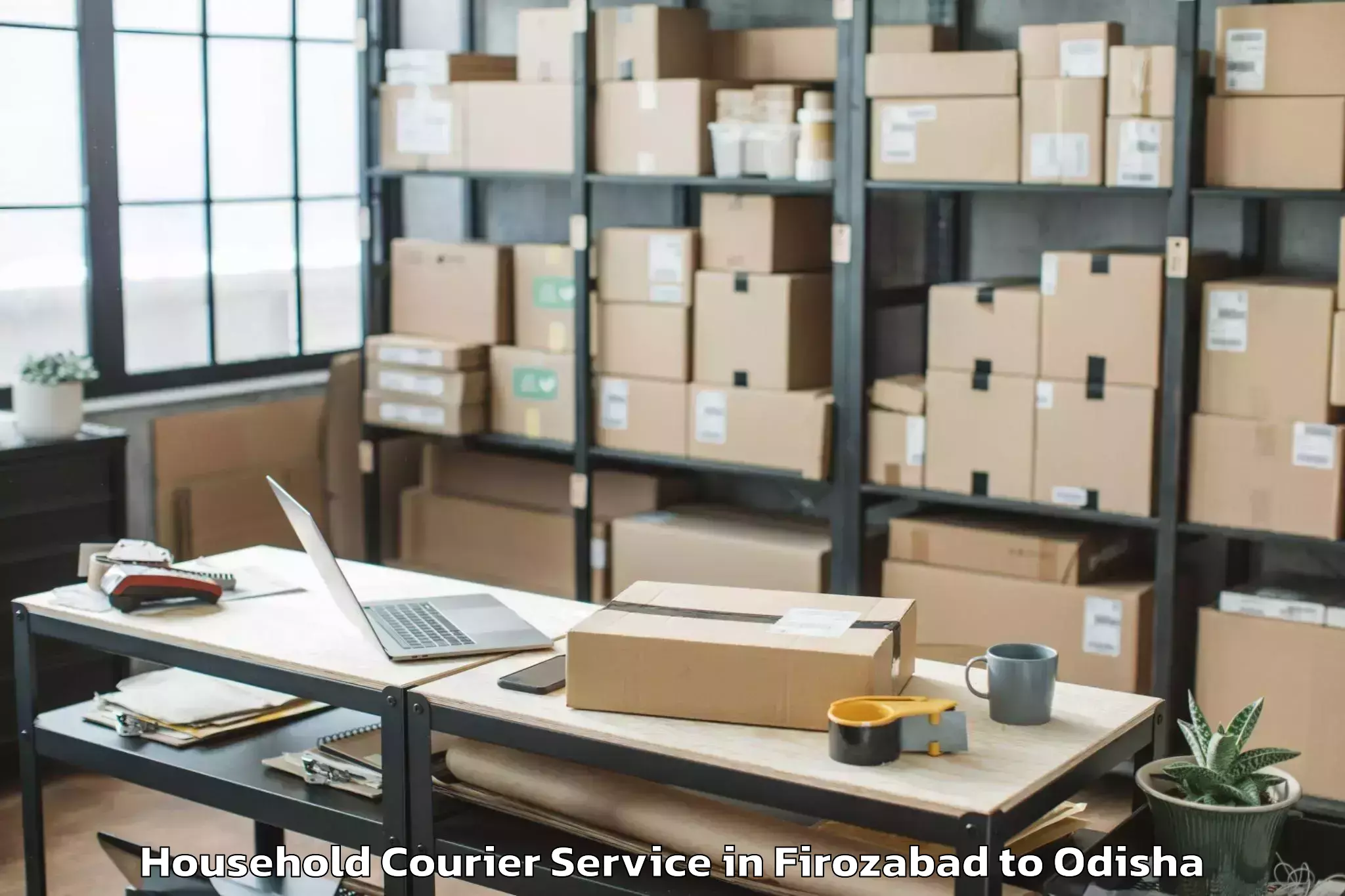 Reliable Firozabad to Dharuadihi Household Courier